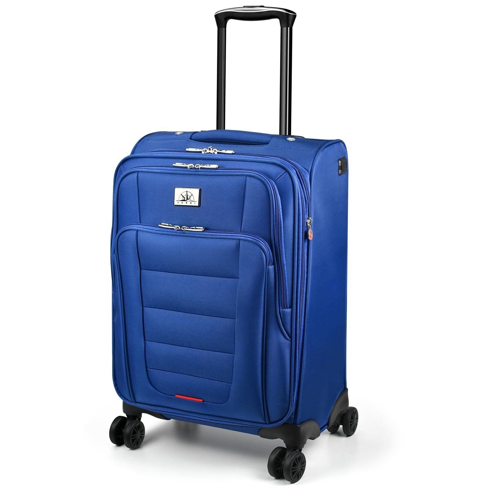 Expandable Carry-On Luggage with Spinner Wheels, 22 Inch Softside Suitcase wi...-image