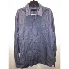 Banana Republic Men's Large Slim Fit Gray Long Sleeve Button Shirt 16 16.5 Large
