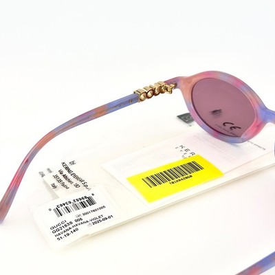 GUCCI 2153 Gg2153S Pink Violet Oval Narrow Unisex Logo Sunglasses