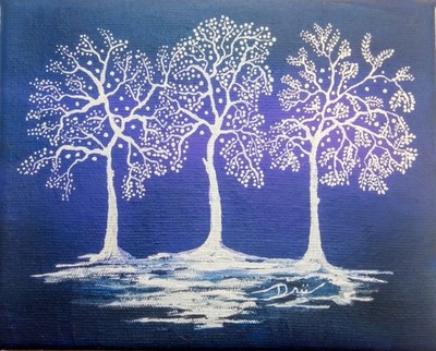 THREE TREES Custom order youir painting by Drü, select your size and colors.