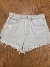 Denim Cut Off Shorts Womens Size 6 High Rise Distressed Frayed Festival