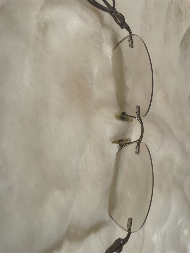 vintage Women’s rimless eyeglasses, Hinged Ear Pieces Scroll Design Rinestones - Image 3 of 4