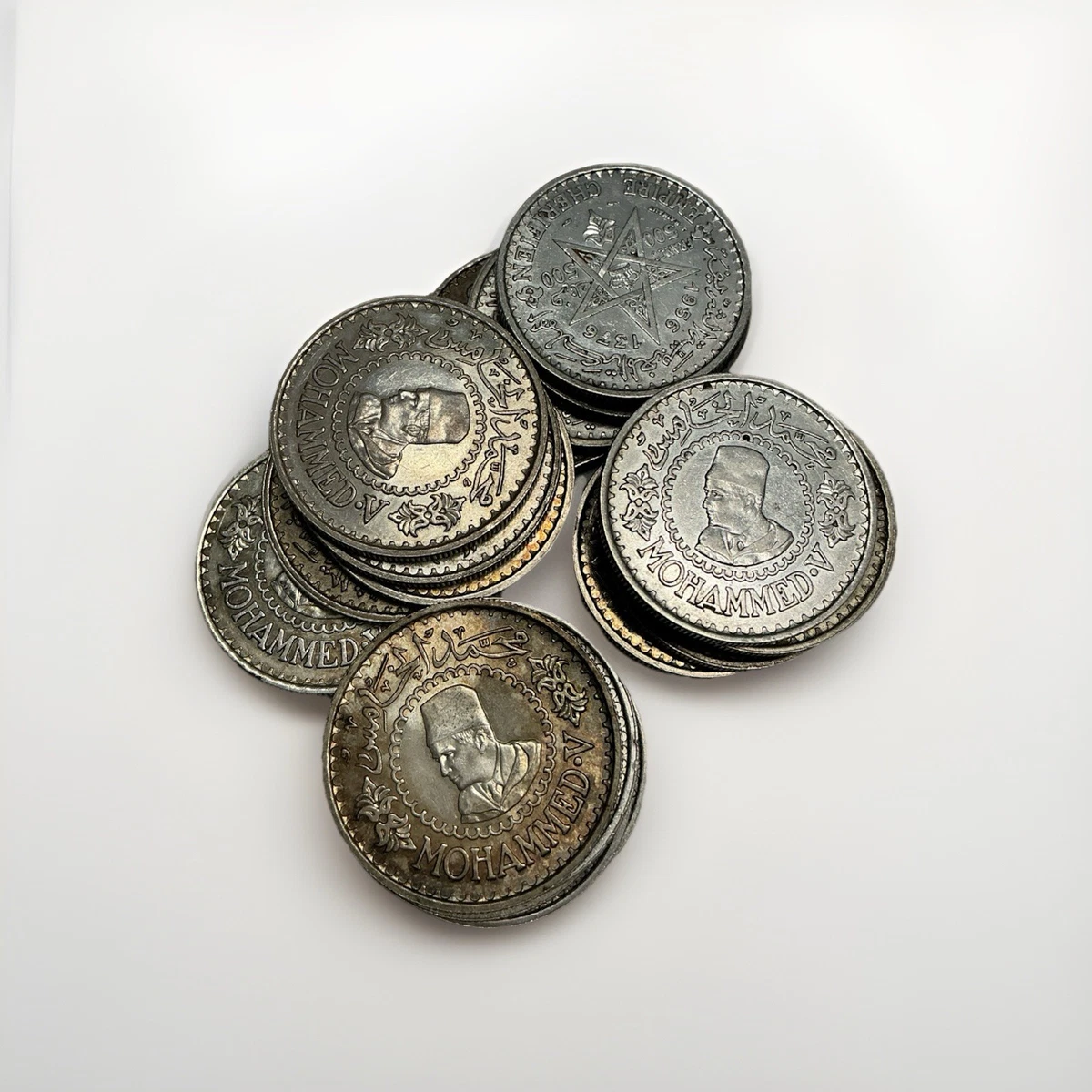 AH1376-1956モロッコ500フランムハマド5世銀貨 PCGS認証 【公式通販】