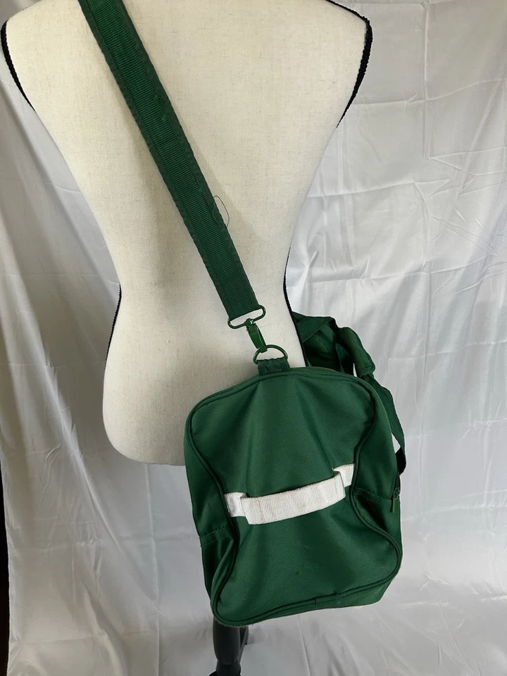  Vintage LACOSTE Parfums Promotional Duffle Bag Shoulder Strap Green 20x11x10  - Image 2 of 4