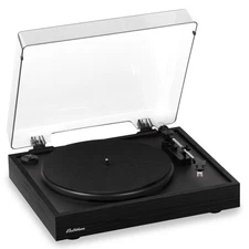 Electrohome Vinyl Record Player Belt-Drive Turntable, Built-in Preamp, Auto-Stop