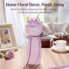 ROKR 3D Purple Rose Flower Puzzle Artificial Flowers DIY Building Toys Kids Gift