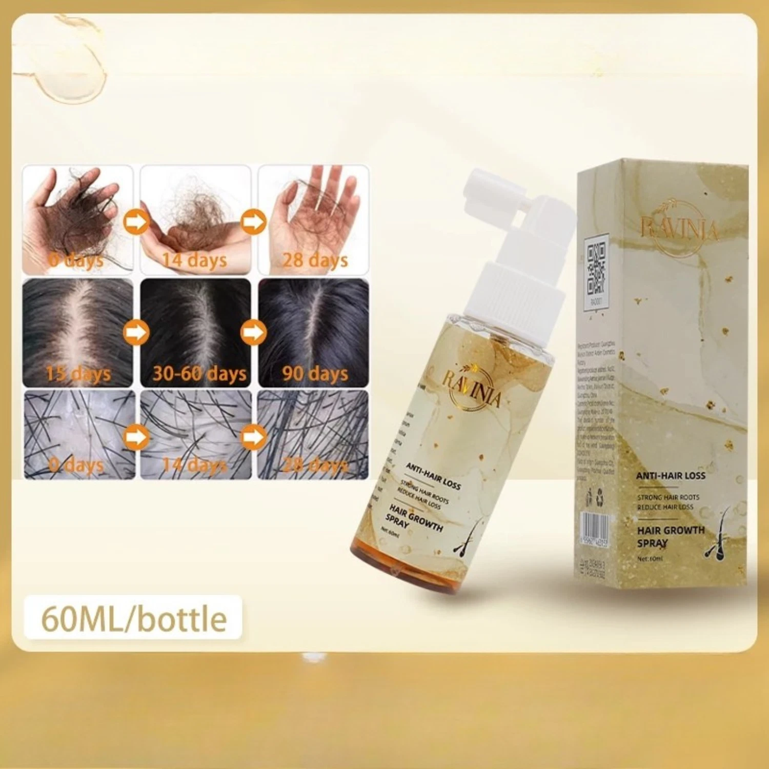 Ravinia Natural Herbal Hair Growth Spray For Hair Treatment&Anti Hair Loss 60ml
