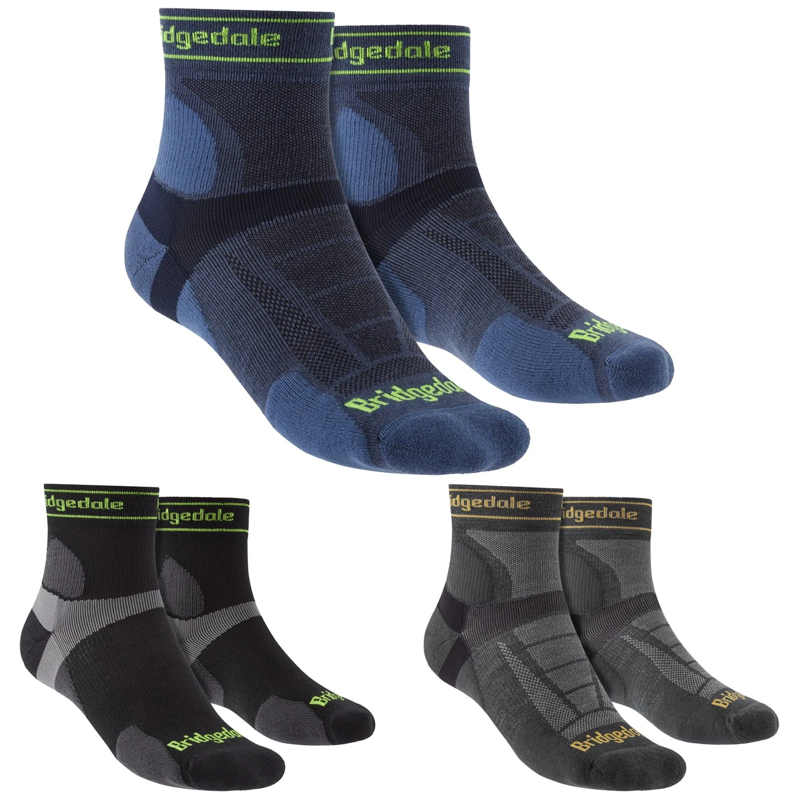 Mens Merino Ultralight Ankle Running Socks by Bridgedale - 45720 Sport Socks