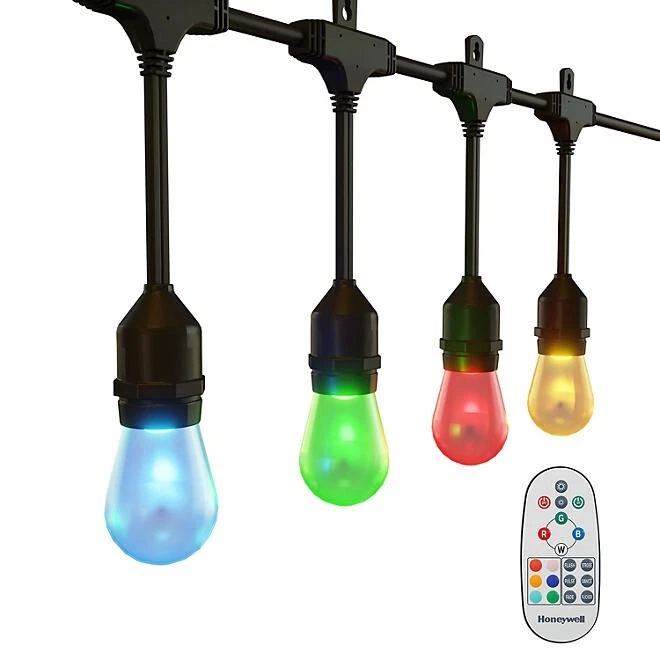 Honeywell 12 light color changing led string light with remote outlet