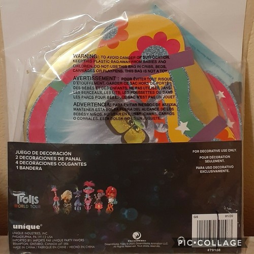 DreamWorks Trolls World Tour 7 pcs Party Decorating Kit NEW - Picture 3 of 9