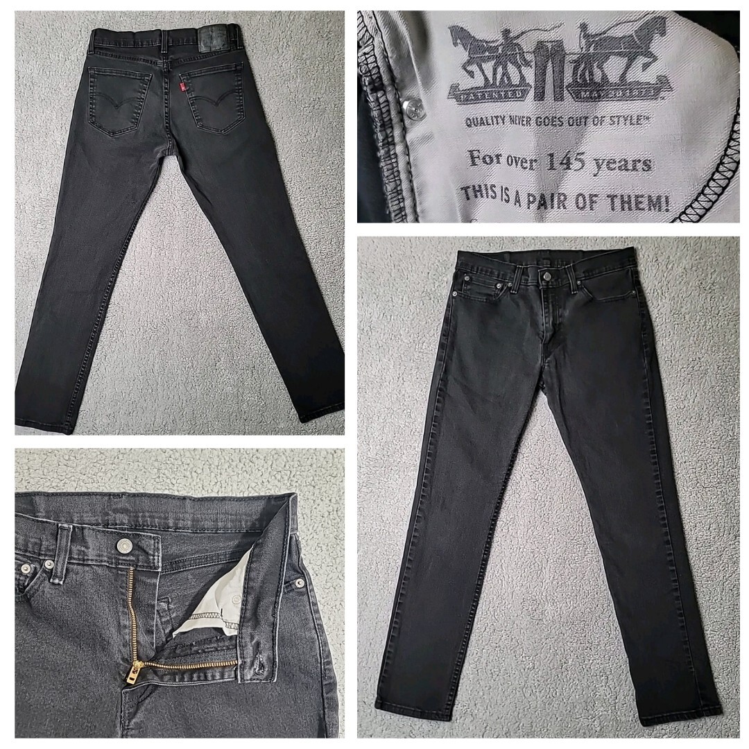 Levis 511 Slim Fit Jeans Mens 32x32 Black Straight Stretch Denim Pants  Excellent