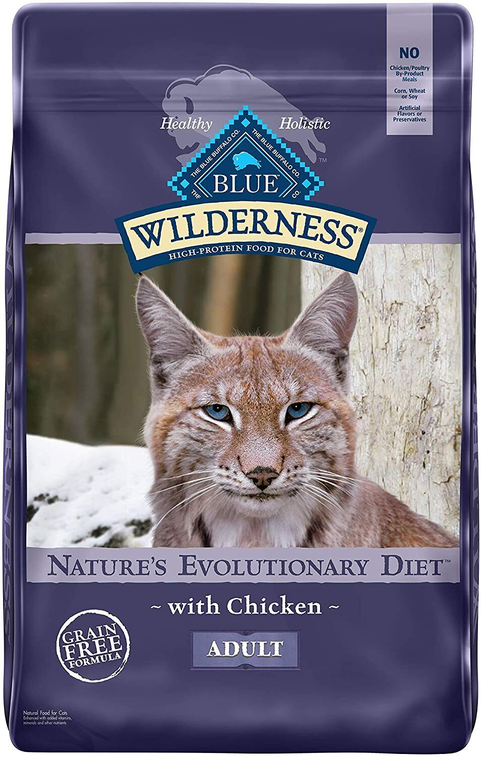 12LB Blue Buffalo Wilderness Chicken Recipe Grain-Free Dry Cat Food