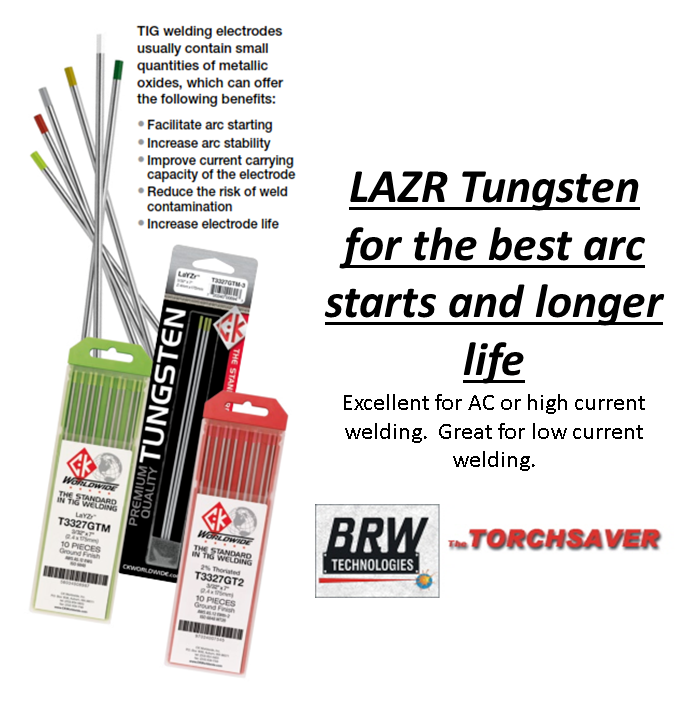 TIG Welding Tungsten Electrodes - 1/16, 3/32, 1/8 Premium LAYZR *non ...