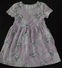 GIRLS WONDER NATION PURPLE TIE DYE UNICORN SHORT SLEEVE SUMMER DRESS XS 4-5