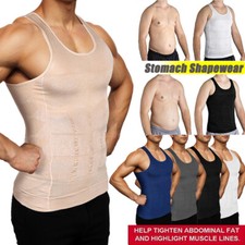 Men Slimming Body Shaper Shirt Belly Chest Compression Vest Girdle Tank Top Gym