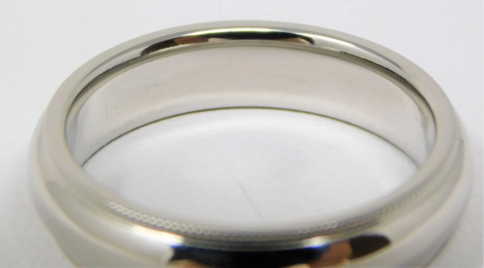 Платиновое обручальное кольцо с молозивом 5 мм размер 7 1/2 B0460 - Изображение 4 из 4