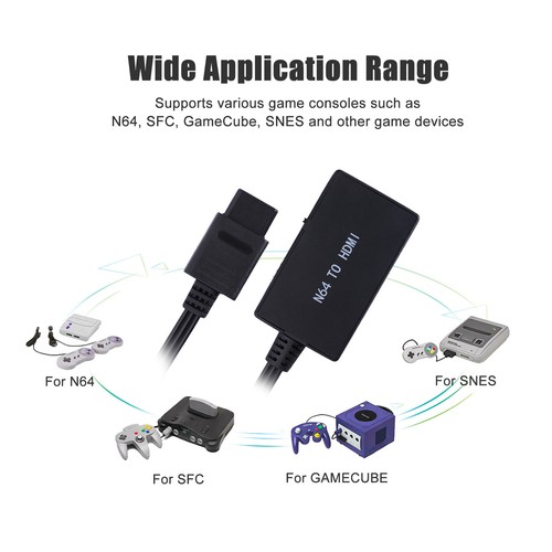 N64 To HDMI Converter HD Link Adapter Cable For Nintendo Gamecube NES SNES US - Picture 6 of 12