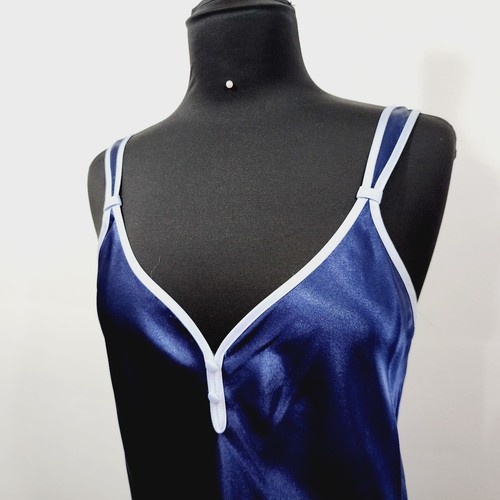 Jones New York Intimates Satin Gown & Robe Set Navy Sleepwear Loungewear S/M/L - Picture 7 of 20