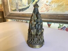 Antique Religous 19th C Metal Icon Madonna and Child possibly Italian