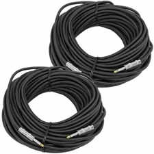 Seismic Audio NEW PAIR 100 Foot 1/4" Speaker Cables Cords Wires PA/DJ