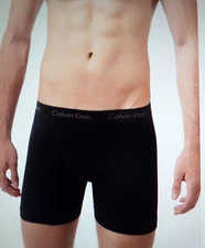 CALVIN KLEIN NEW U3019/21890 Men's COTTON BOXER BRIEFS Functional fly Ret:$12.50