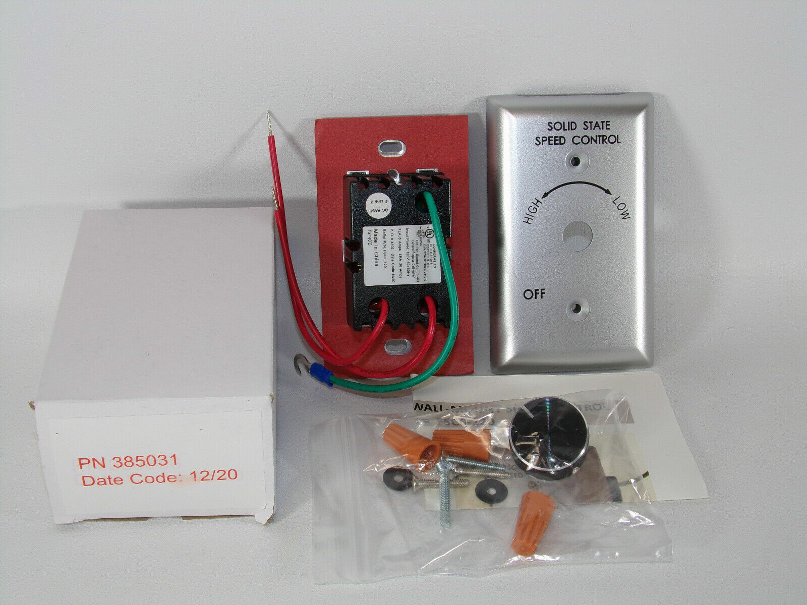 NEW Raffel Systems 385031 Wall Mount Solid Mount Fan Speed Control FSC6-120
