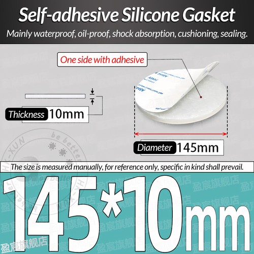 Solid Round Self Adhesive Silicone Pad Disc Sheet Gaskets Ø 5-150mm Thick 1-10mm - Picture 250 of 251