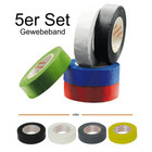5er Set Gewebeband Textilband Elekto / KFZ Isolierband beschriftbar 10m-Rolle