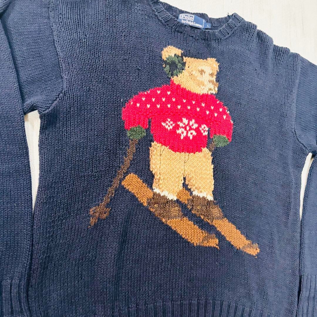Vintage Polo Ralph Lauren Polo Bear Hand Knit Sweater, Size