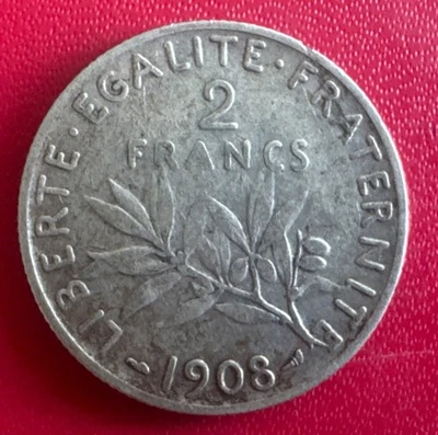 2 Francs Semeuse Argent 1908 TB+ - Photo 1/2