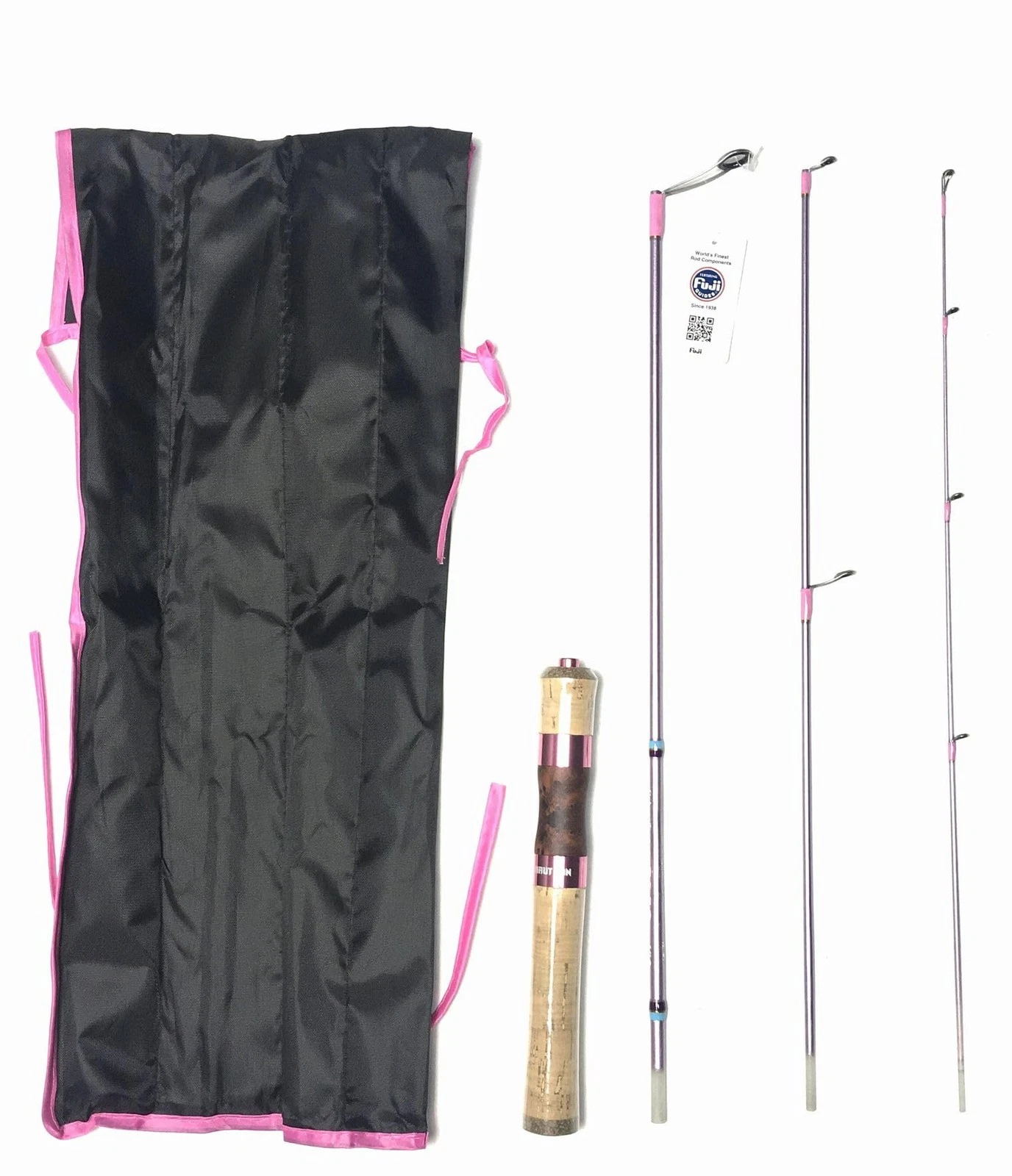 Fuji Guide 4.6ft Spinning Pack Rod, 4-Piece, XUL (Fiberglass), Stream Lure Rod,