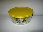 PYREX DISNEY MICKEY MOUSE OH BOY YELLOW DOT FOOD STORAGE BOWL WITH YELLOW LID