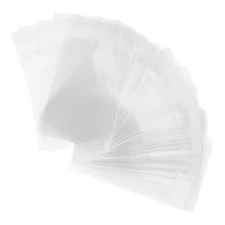  200 Pcs Business Card Plastic Sleeves Adhesive Storage Bags Self Sealing