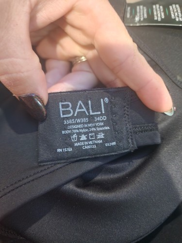 Bali Passion for Comfort Seamless Underwire Minimizer Bra 3385 Size 34DD Black - Picture 6 of 7