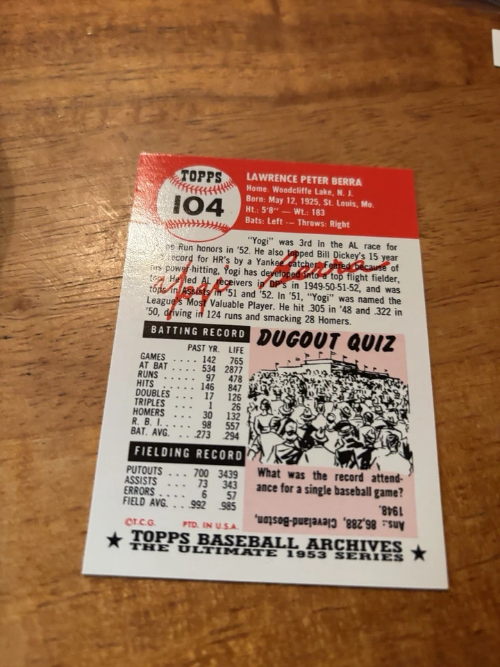 2006 Topps Sterling Yogi Berra - Image 2 of 2