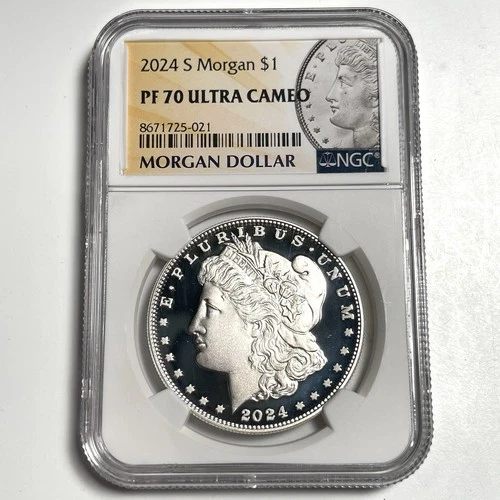 2024-S Morgan Dollar $1 PF70 Ultra Cameo NGC .999 Fine Silver Proof Coin