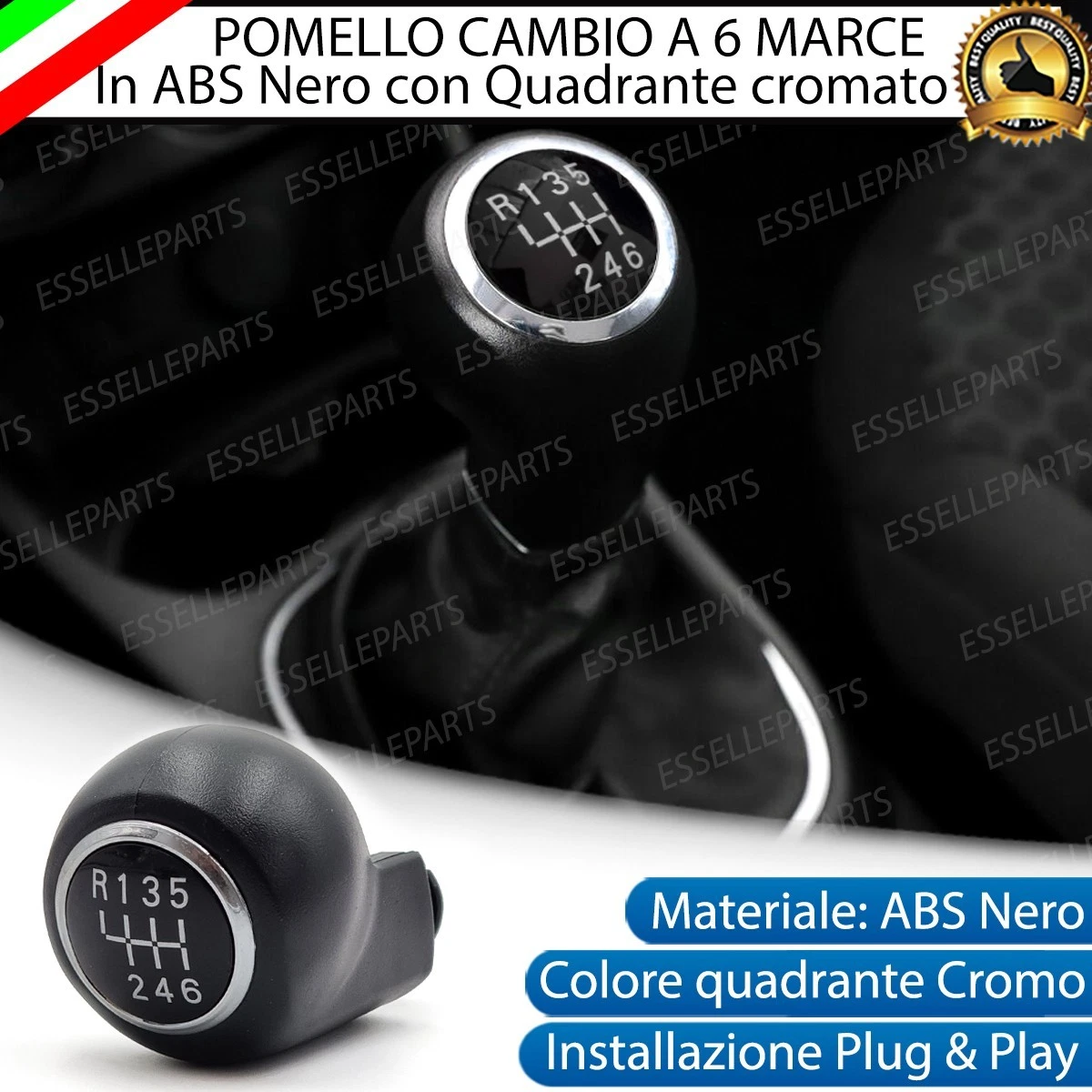 Leva Cambio Auto 6 Marce Con Cuffia – Pomello Cambio In ABS E Pelle Per Opel Astra, Corsa D, Zafira B (2005-2010), Nero - 3