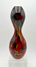Murano Hour Glass Style Blown Art Multicolor Swirl 12½"T x 5¼"W Vintage Beauty