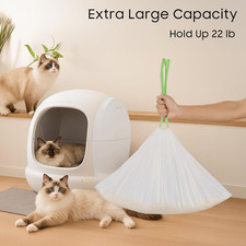 90 Count Cat Litter Bags Liners Compatible with Meow Self-Cleaning Cat Litter...