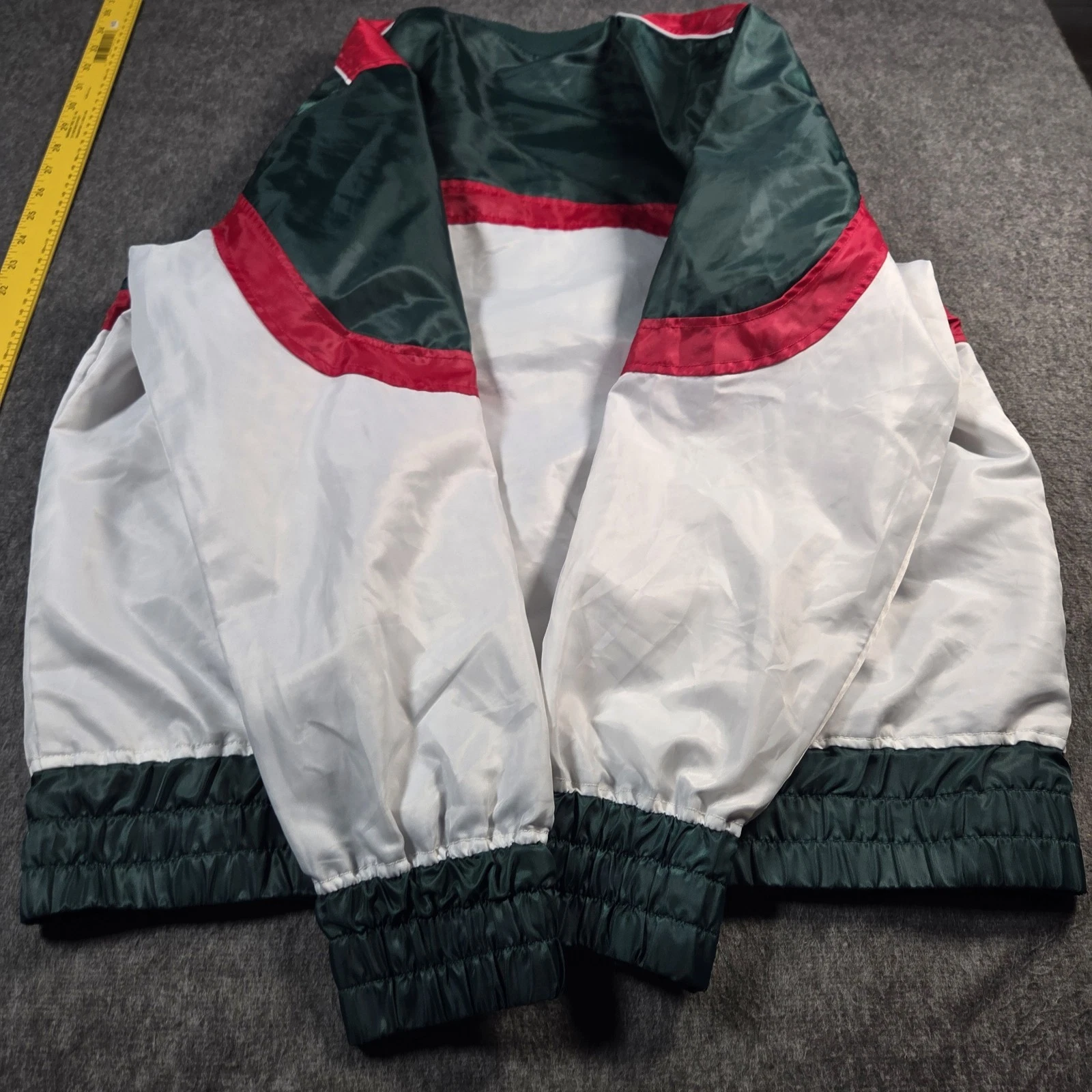 Copper Rivet Racing Bomber Jacket Mens XL Green White Speed Freak Streetwear image 6