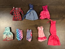Vtg Barbie Doll Clothes Dresses Bathing Suits Lot Of 8 Unbranded Vintage PCs A6