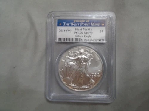 2014-W American Silver Eagle PCGS MS70 West Point- West Point Mint Label