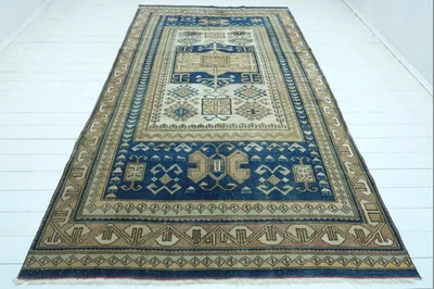 Anatolia Turco Bergama Nómada Alfombra Color Azul Envejecido Alfombra Grande ... - Imagen 1 de 4