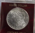 1881 S US Morgan Silver $1  Red Case Nice Unc