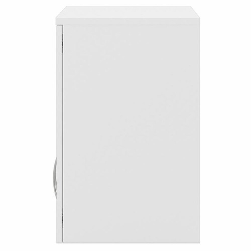 Universal Wall Cabinet with Doors and Shelves in White - Engineered Wood - Picture 5 of 11