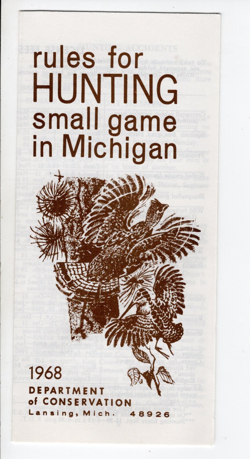 1968-michigan-dnr-small-game-hunting-guide-digest-michigan-deer-patch