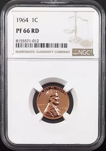 1964 Proof Lincoln Cent certified PF 66 RD by NGC! sku 71012