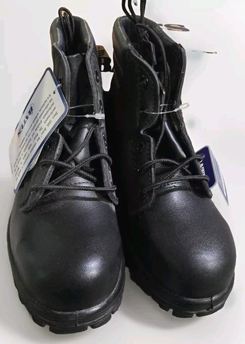 BATES 01766 Uniform Footwear DURASHOCKS Steel Toe Black Leather Boots Size 6 W - Picture 5 of 7