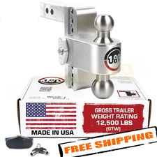 Weigh Safe LTB6-2 Adjustable 6" 180 Hitch Ball Mount with 2" Shaft, 12,500 lbs