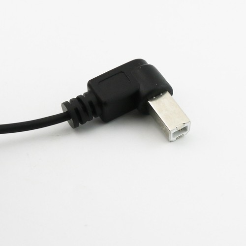 USB 2.0 B Male Right Angle to A Right Angle Male Spiral Coiled Printer Cable 5ft - Picture 5 of 7
